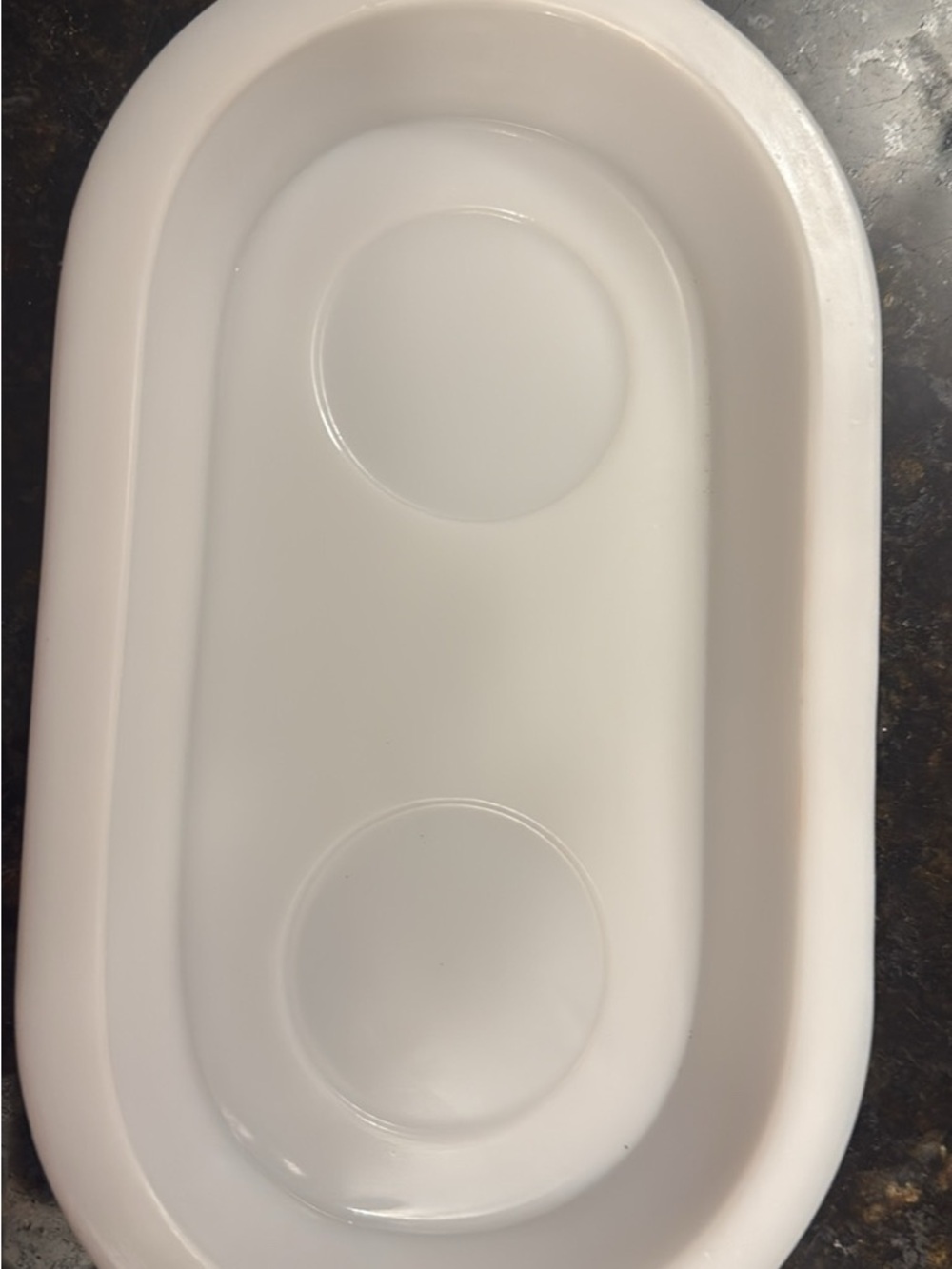 Vintage Milk glass Oval Tray-swirl design on back- not marked